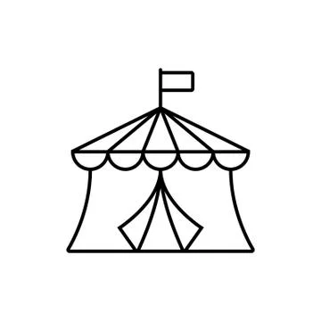Circus icon element of building icon for mobile concept and web apps. Thin li Stock Illustration