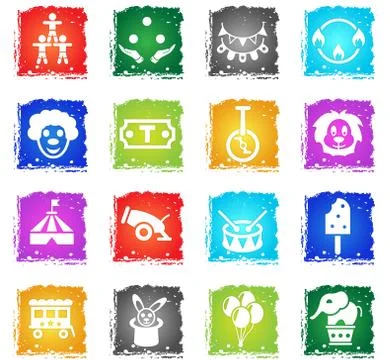 Circus icon set Stock Illustration