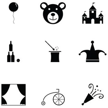 Circus icon set Stock Illustration