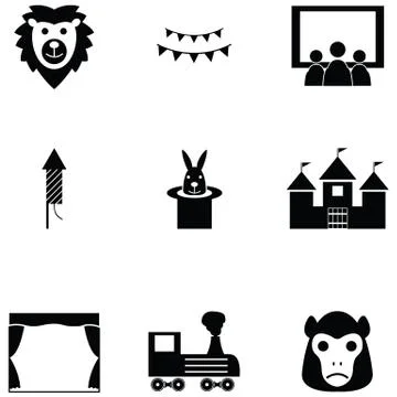 Circus icon set Stock Illustration