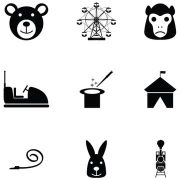 Circus icon set Stock Illustration