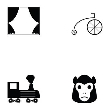 Circus icon set Stock Illustration