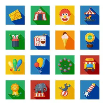 Circus icons flat イラスト素材