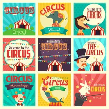 Circus icons Stock Illustration