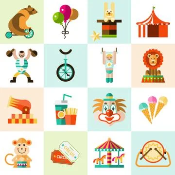 Circus icons set イラスト素材