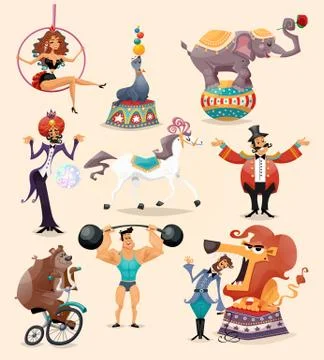 Circus Icons Set Illustrazione stock