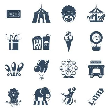 Circus icons set Illustration