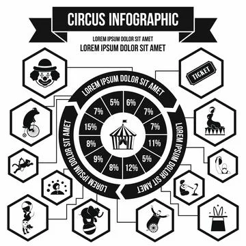 Circus infographic, simple style Stock Illustration