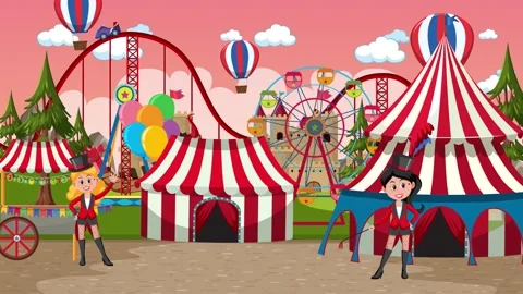 Circus Invitation at Fun Fair Stock Footage 252160151