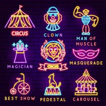 Circus Label Set Stock Illustration