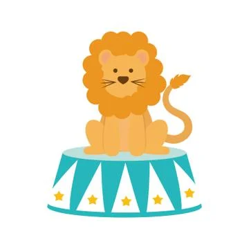 Circus lion cartoon 스톡 일러스트