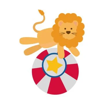 Circus lion cartoon Illustrazione stock