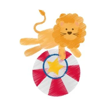 Circus lion cartoon Illustrazione stock