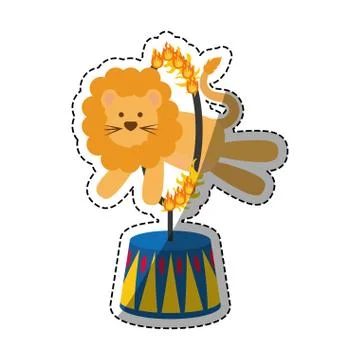 Circus lion cartoon イラスト素材