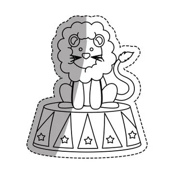 Circus lion cartoon Illustrazione stock