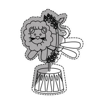 Circus lion cartoon Illustrazione stock