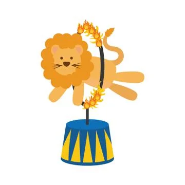 Circus lion cartoon イラスト素材