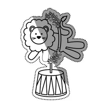 Circus lion cartoon イラスト素材