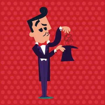 Circus Magician Artist Performing Stock Illustration