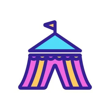 Circus marquee icon vector. Isolated contour symbol illustration 스톡 일러스트