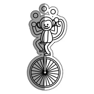 Circus monkey cartoon Stock Illustration