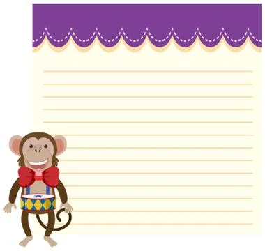 Circus monkey on note template Stock-Illustration