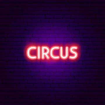 Circus Neon Text Stock Illustration