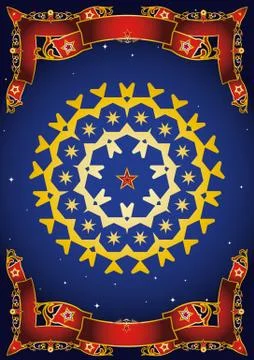 Circus night mandala Stock Illustration
