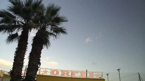 Circus "ORFEI" sign. Video stock 10726144