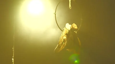 Circus Performer Executes Strong Elements on the Ring Antalya, Turkey 10.10.2024 Stock Footage 291917747