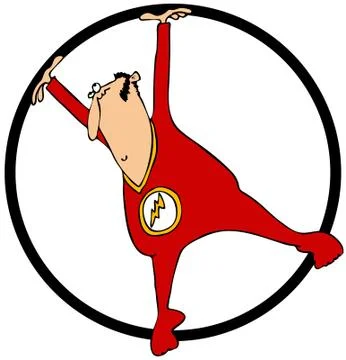 Circus performer in a spinning ring Stock Illustration