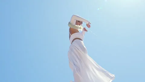 Circus performer on a swaying pole Stock Footage 306451278