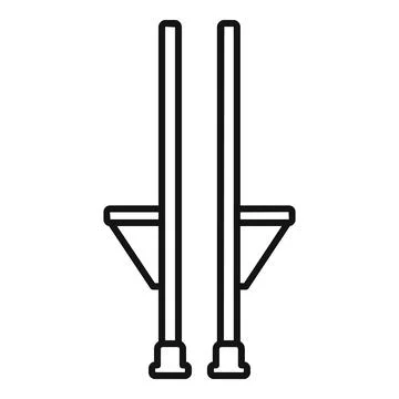 Circus performer walking on stilts icon thin line vector illustration Stock Illustration