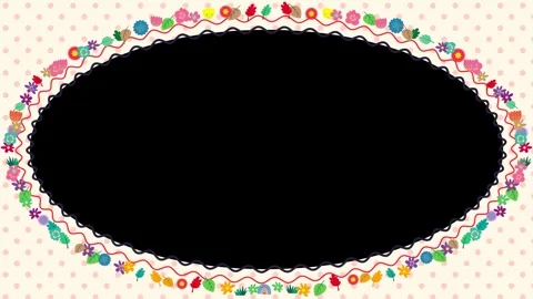 Circus Pop Oval Frame Loop Animation with Copy Space Stock Footage 345314480