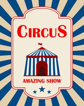 Circus poster, invite to the circus, circus banner. Vector, designer 스톡 일러스트
