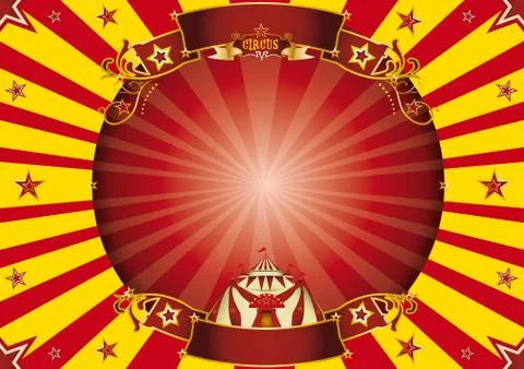 Circus red and yellow horizontal background Stockillustratie