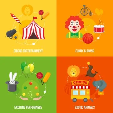 Circus retro icons composition イラスト素材