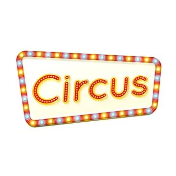 Circus retro light frame. Advertising glowing sign Stock Illustration