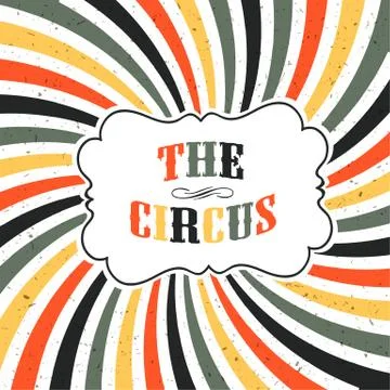 Circus Retro Poster with Sunburst Rays Vector Textured Background 库存插图