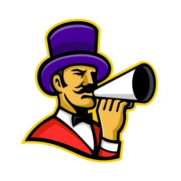 Circus Ringleader or Ringmaster Mascot Stock Illustration