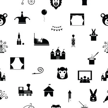 Circus seamless pattern background icon. Stock Illustration