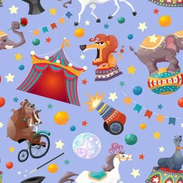 Circus Seamless Pattern Stock Illustration
