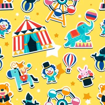 Circus seamless pattern Stock Illustration