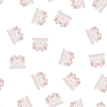 Circus seats chairs glyph vector seamless pattern Stockillustratie