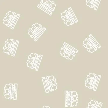 Circus seats chairs line vector seamless pattern Stock Illustration