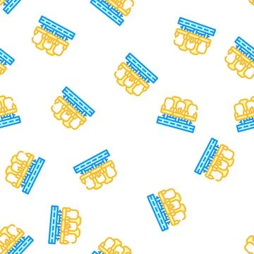 Circus seats chairs vector seamless pattern Stock Illustration