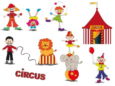 Circus set Stock Illustration