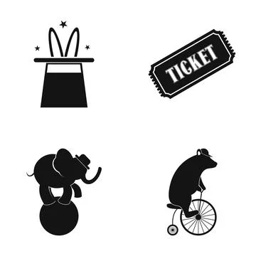 Circus show elements and live entertainment symbols Stock Illustration