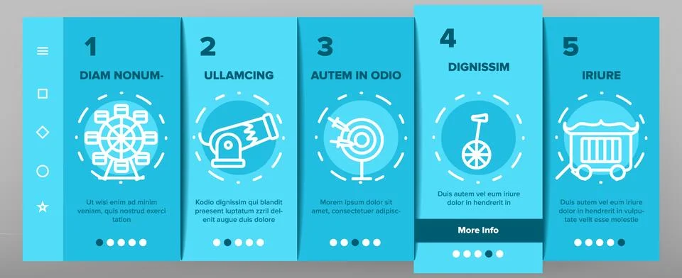 Circus Show Elements Vector Onboarding イラスト素材