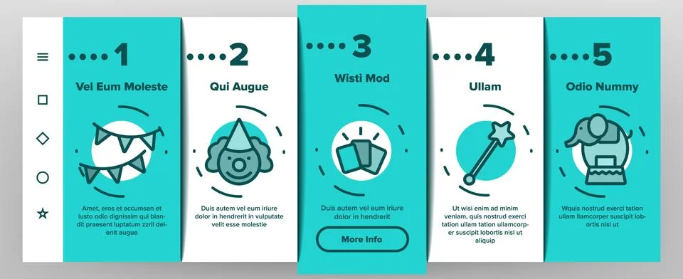 Circus Show Elements Vector Onboarding Stock Illustration